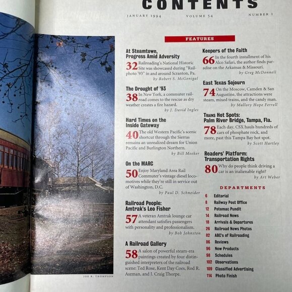 Trains Magazine of Railroading u January 1994 Vol 54 No 1 Californias Inside G - Picture 5 of 11